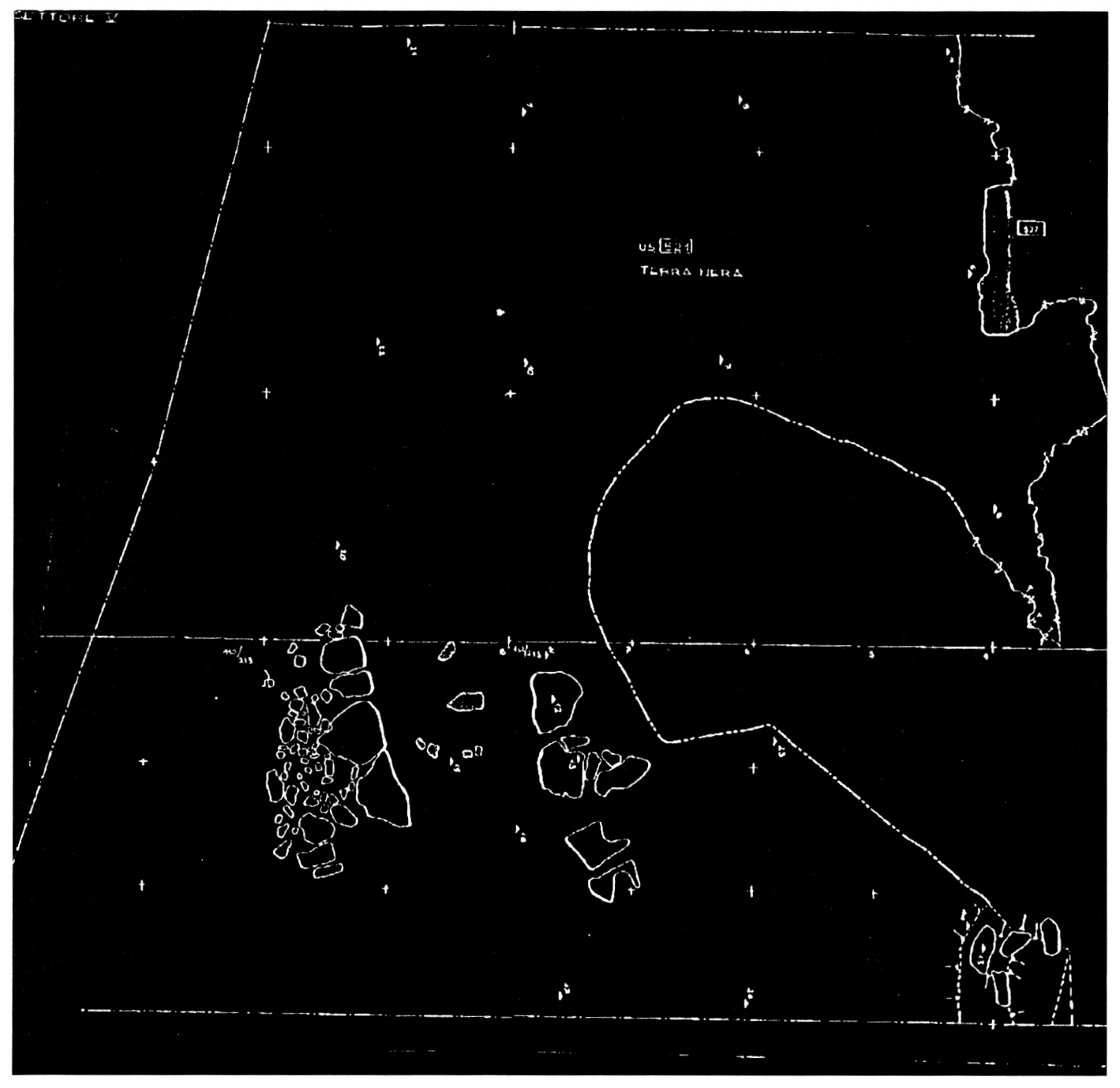 Fig. 7 - Disegno di una unità stratigrafica (CR521) memorizzato da ALADINO e restituito da stampante laser.