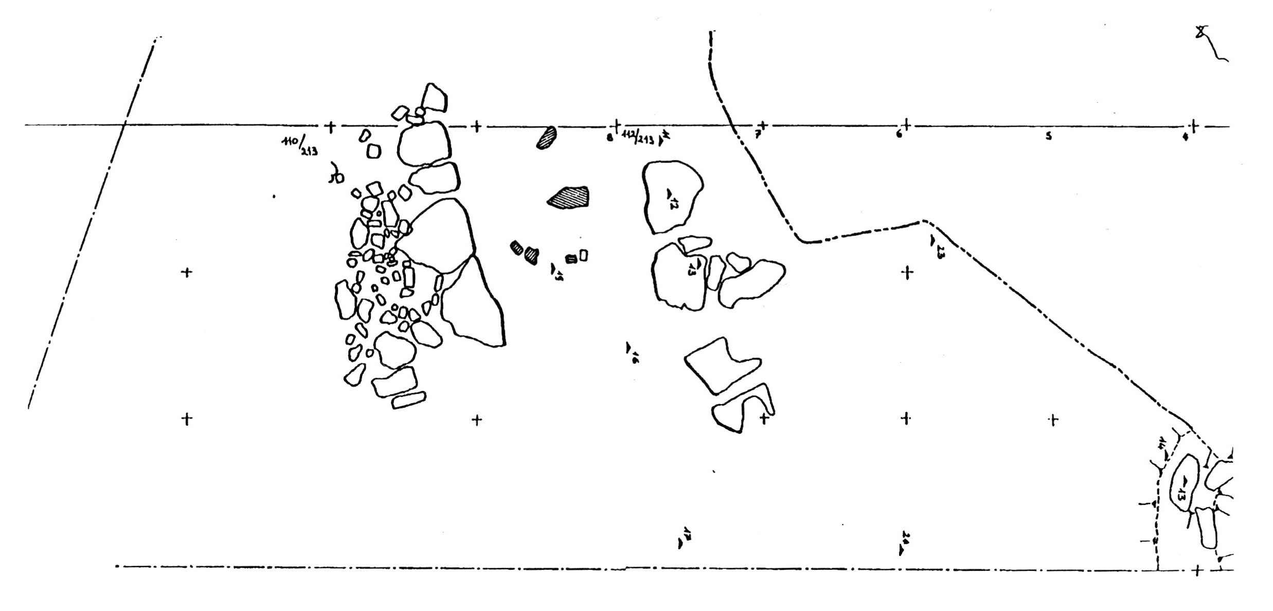 Fig. 8 - Ingrandimento di un settore del disegno precedente, elaborato da ALADINO e restituito da stampante laser.