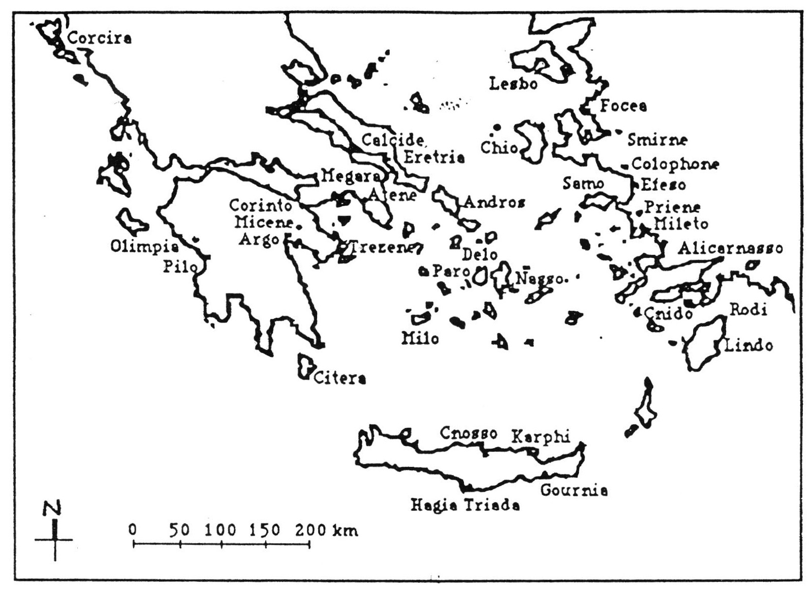 Fig. 1 - Localizzazioni costiere in madrepatria.