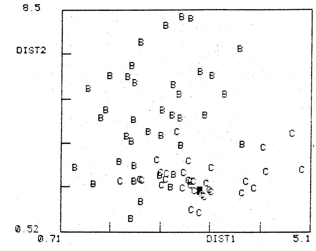 Fig. 6 - Same as a Fig. 4a for the layer C12 of Grotta Polesini.