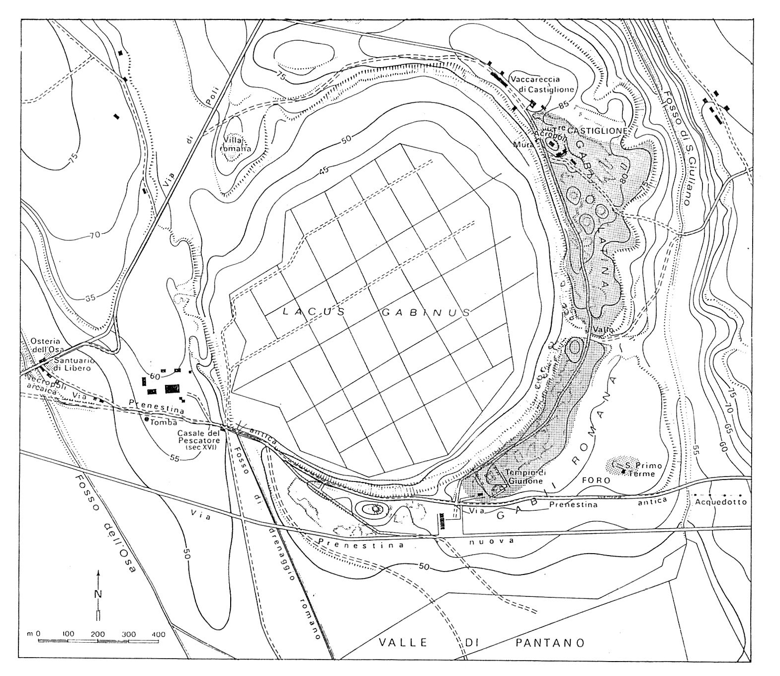 Fig. 10 - Gabii, planimetria (da L. Quilici).