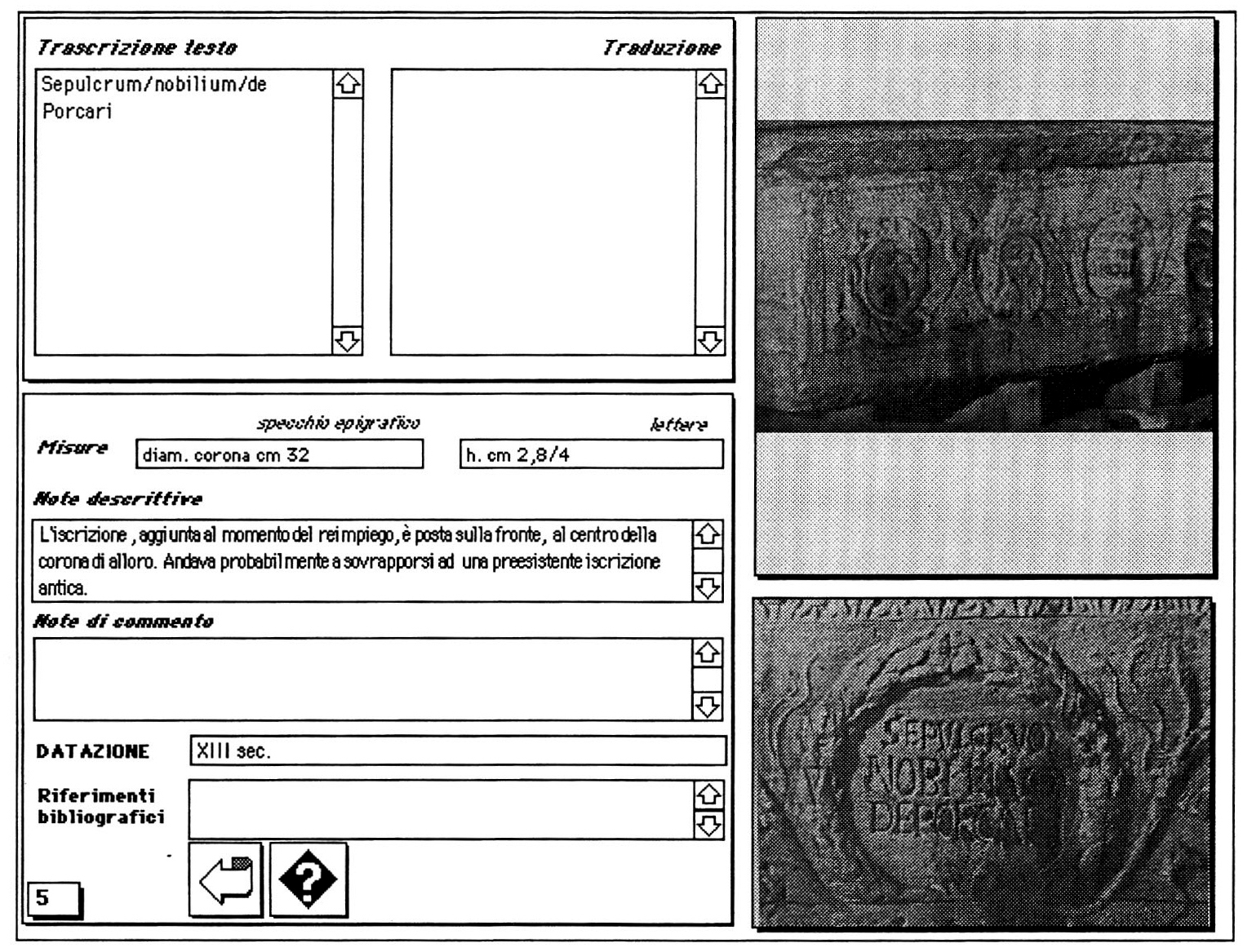 Fig. 7 - Visualizzazione in dettaglio dell'iscrizione apposta sull'oggetto.