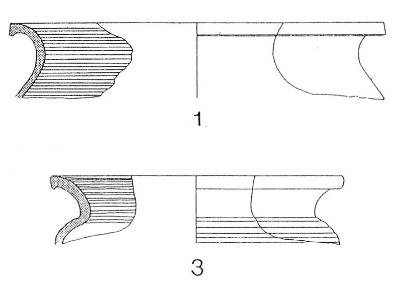 Fig. 6 Le figure da 1 a 8 sono esempi di rappresentazioni di reperti ceramici utilizzate per illustrare le caratteristiche ricorrenti (e le ambiguità) delle rappresentazioni grafi che normalmente usate nelle pubblicazioni.
