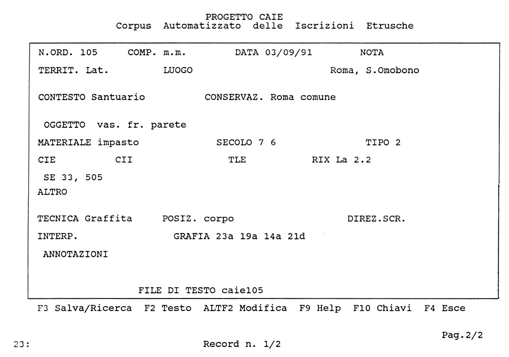 Fig. 8 – Progetto CAIE: risultati che rispondono alle richieste indicate nella  Fig. 7.