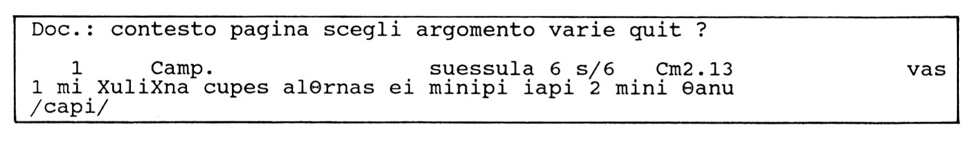 Fig. 12 – Progetto CAIE: uno dei documenti estratti dal sistema in base alla richiesta indicata in Fig. 11.