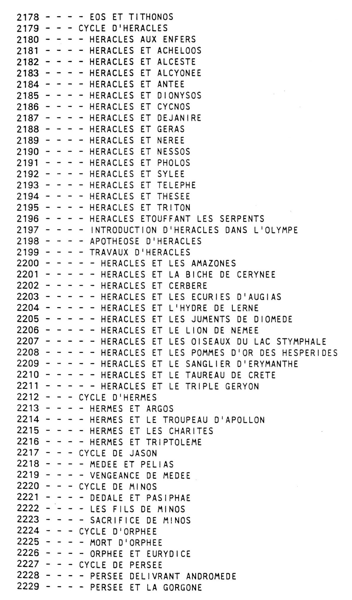 Fig. 4 - Lexique: représentation.