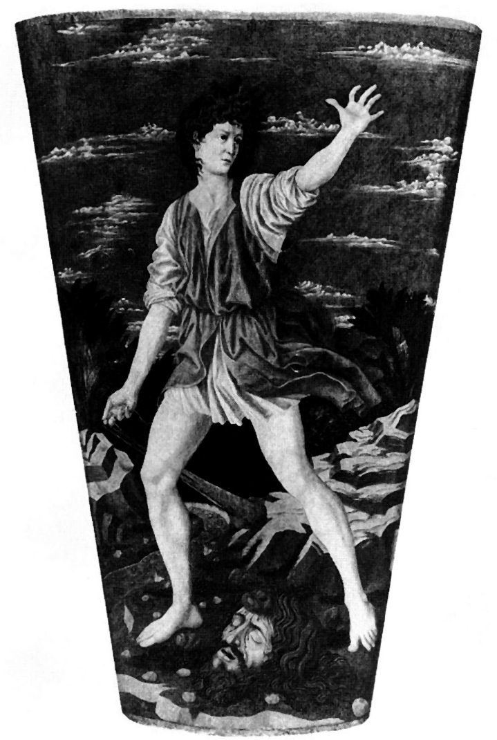 Fig. 4 - Andrea del Castagno: David (adaptation of the Horsetamer of the OPUS PHIDIAE); Washington, National Gallery.