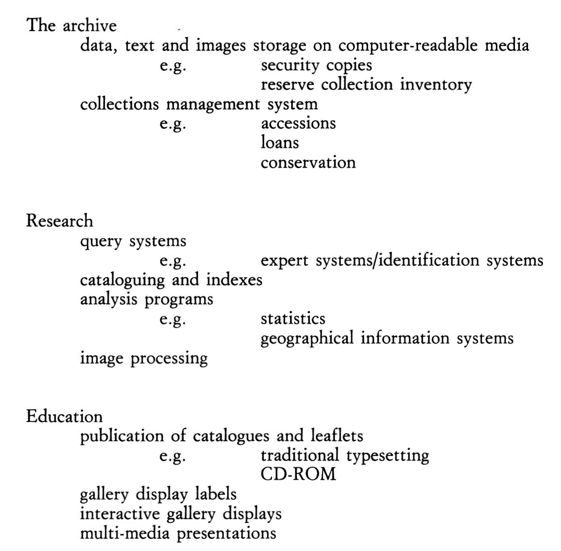 Fig. 2 - The role of IT in museums.