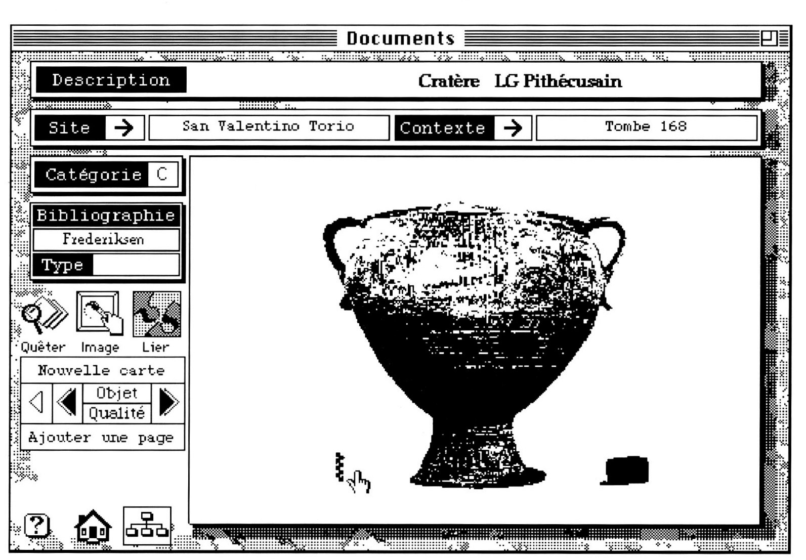 Fig. 8 - Scanner une photocopie de photo ne donne pas toujours des résultats très esthétiques, com me dans le cas P.résent. Cela peut suffire dans la majorité des cas pour avo_ir une (dée de l'objet. Les principes de navigation sont les mèmes que pour la fiche obiet correspondant.