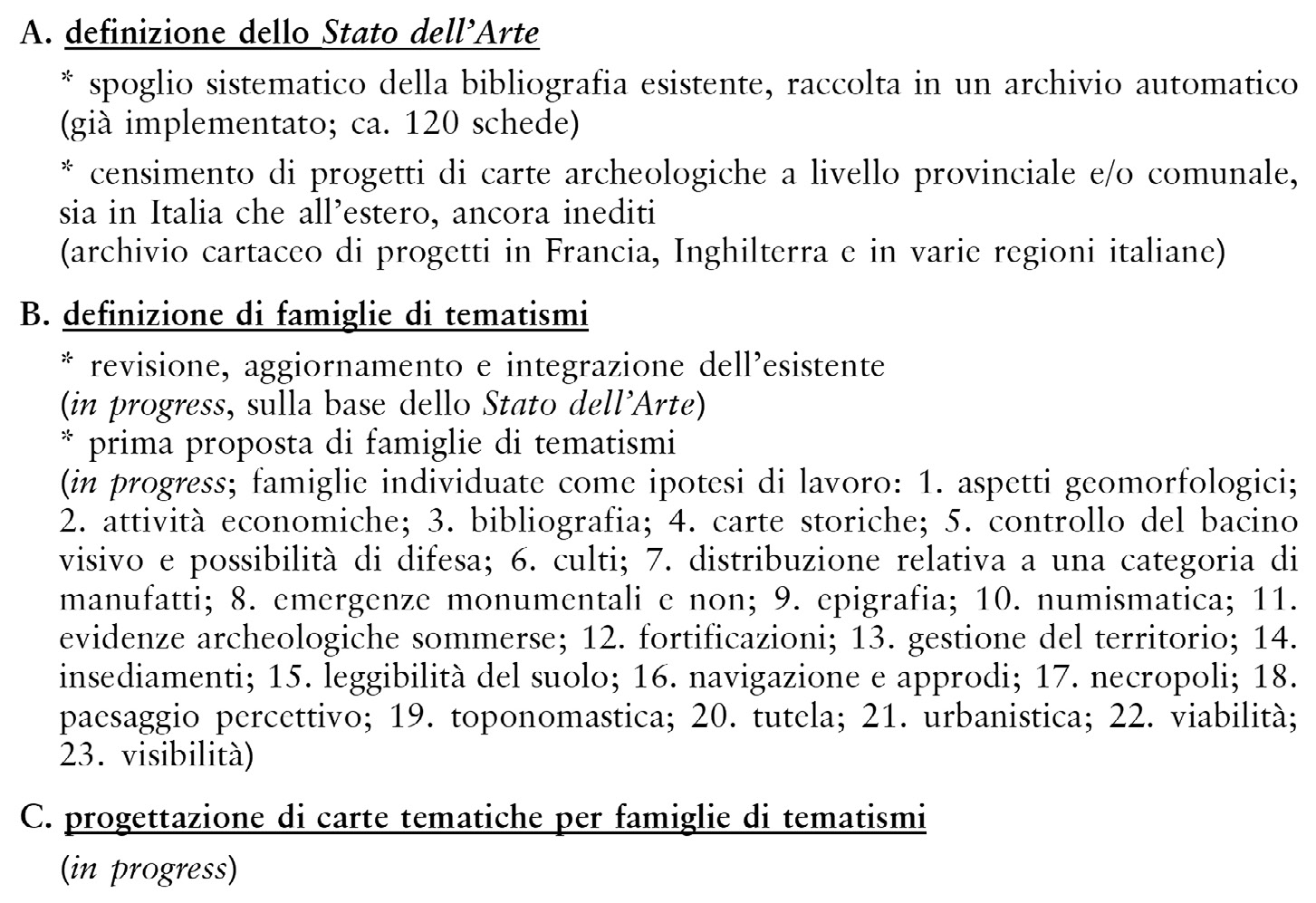 Fig. 1 – Modello di definizione di carte archeologiche a scala provinciale: sintesi delle fasi di lavoro.