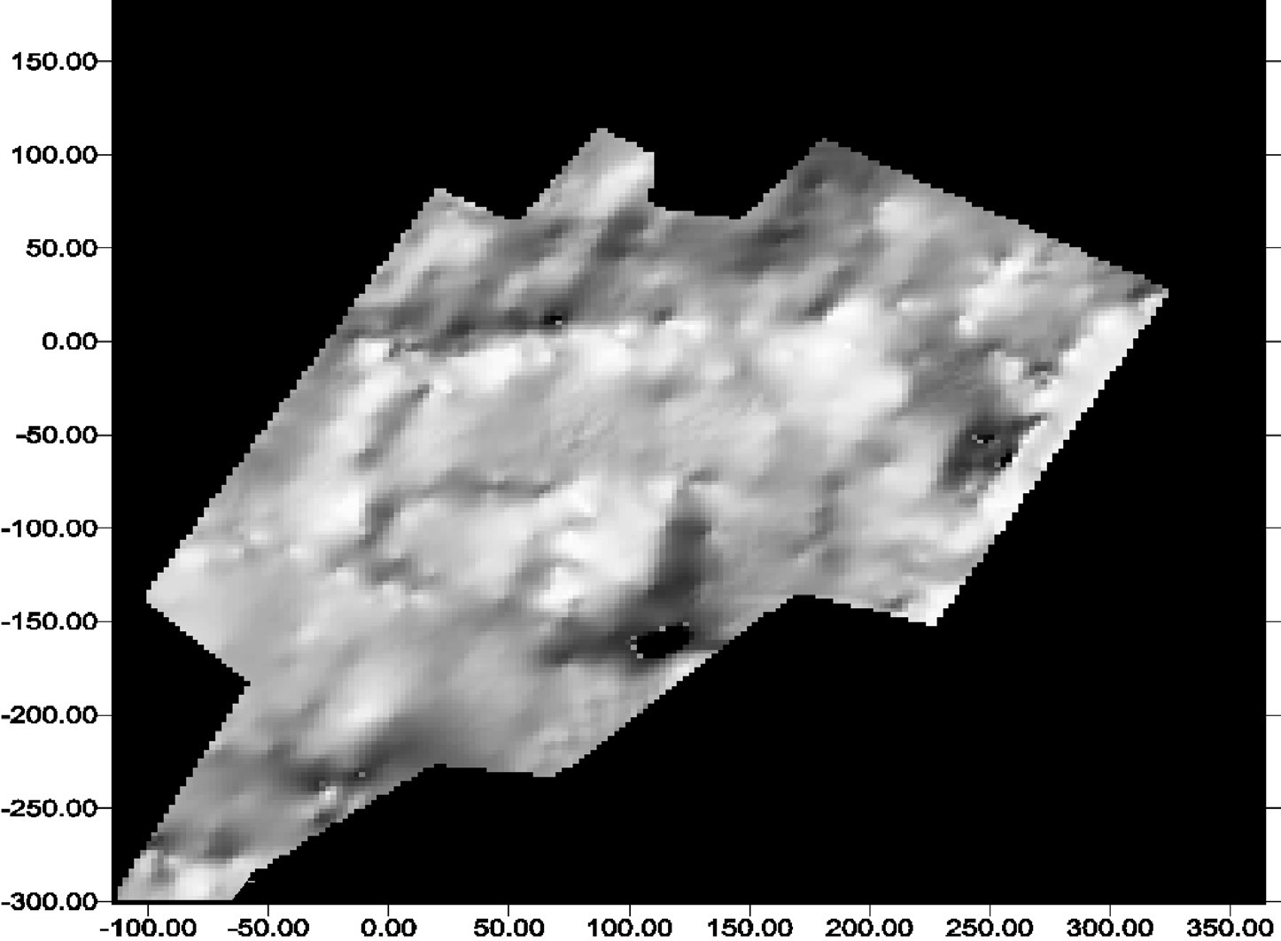 Fig. 8 – Shaded relief image of the DEM of Monticelli: in evidence shape and morphology of the embankment.