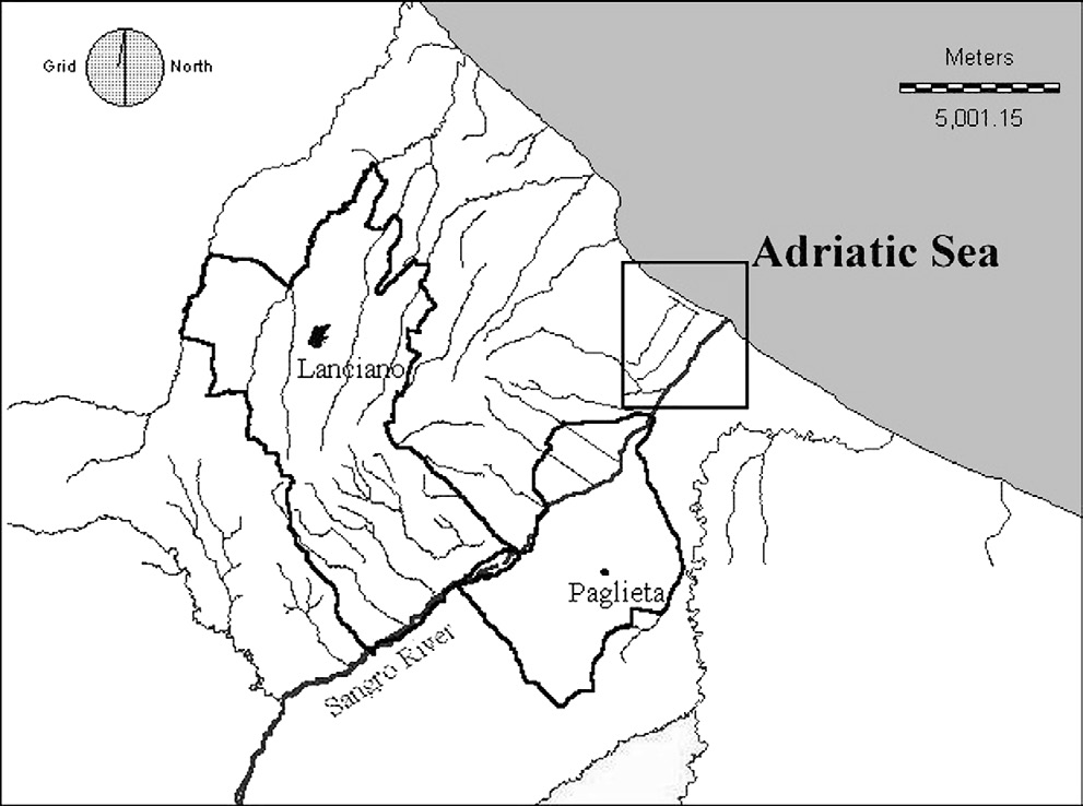 Fig. 1 – Labassa Valdi Sangro e le aree interessate dalle ricognizioni.