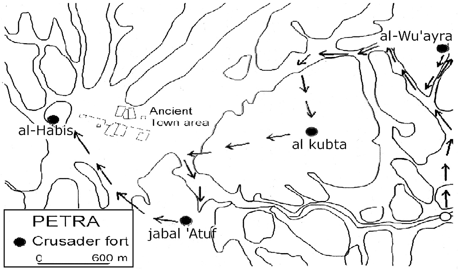 Fig. 4 – Il percorso archeologico di Petra ‘medievale’.