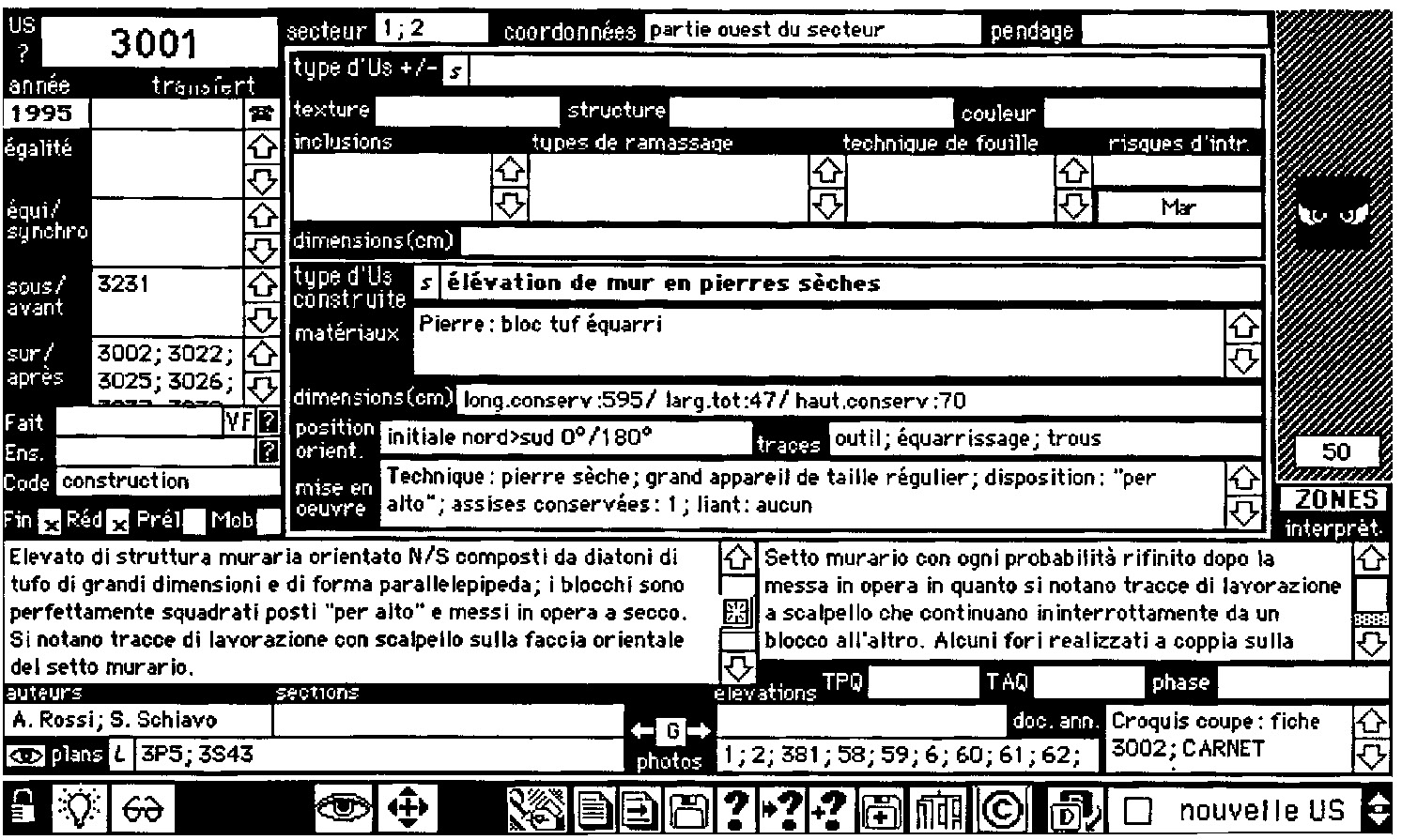 Fig. 2 – Scheda di Unità Stratigrafica.