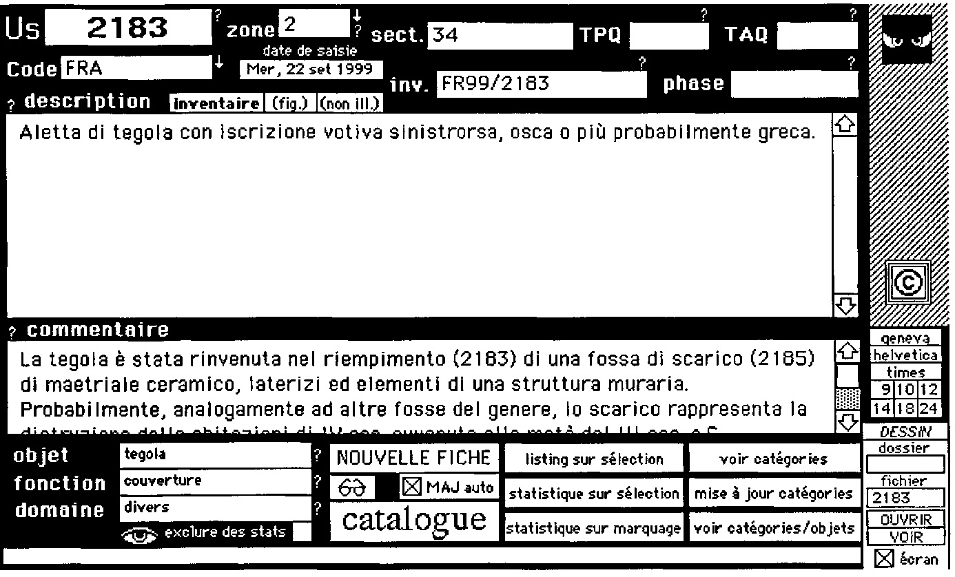 Fig. 9 – Scheda per piccoli oggetti.