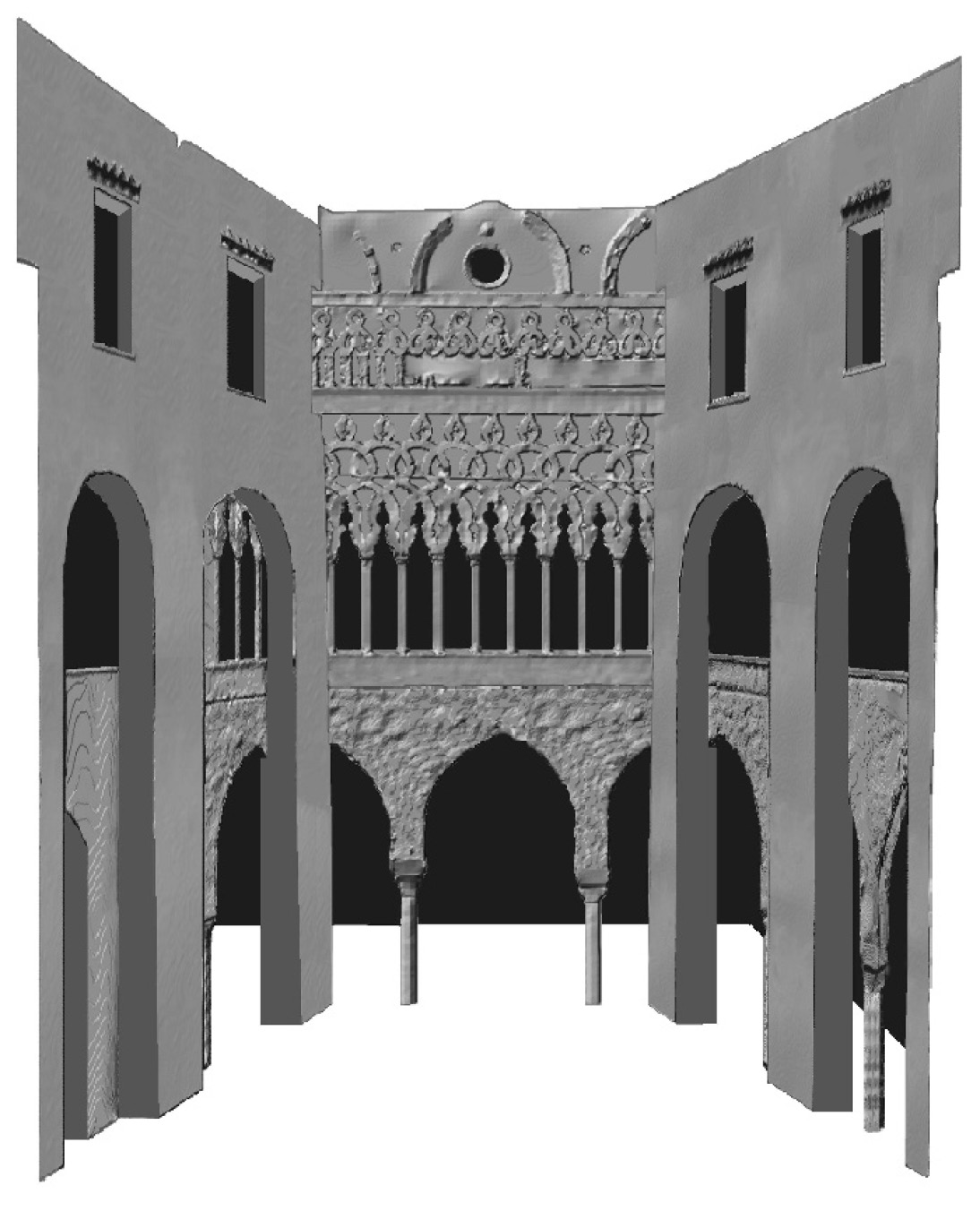 Fig. 3 – Modello 3D del porticato della “sala da pranzo” (Villa Rufolo-Ravello).