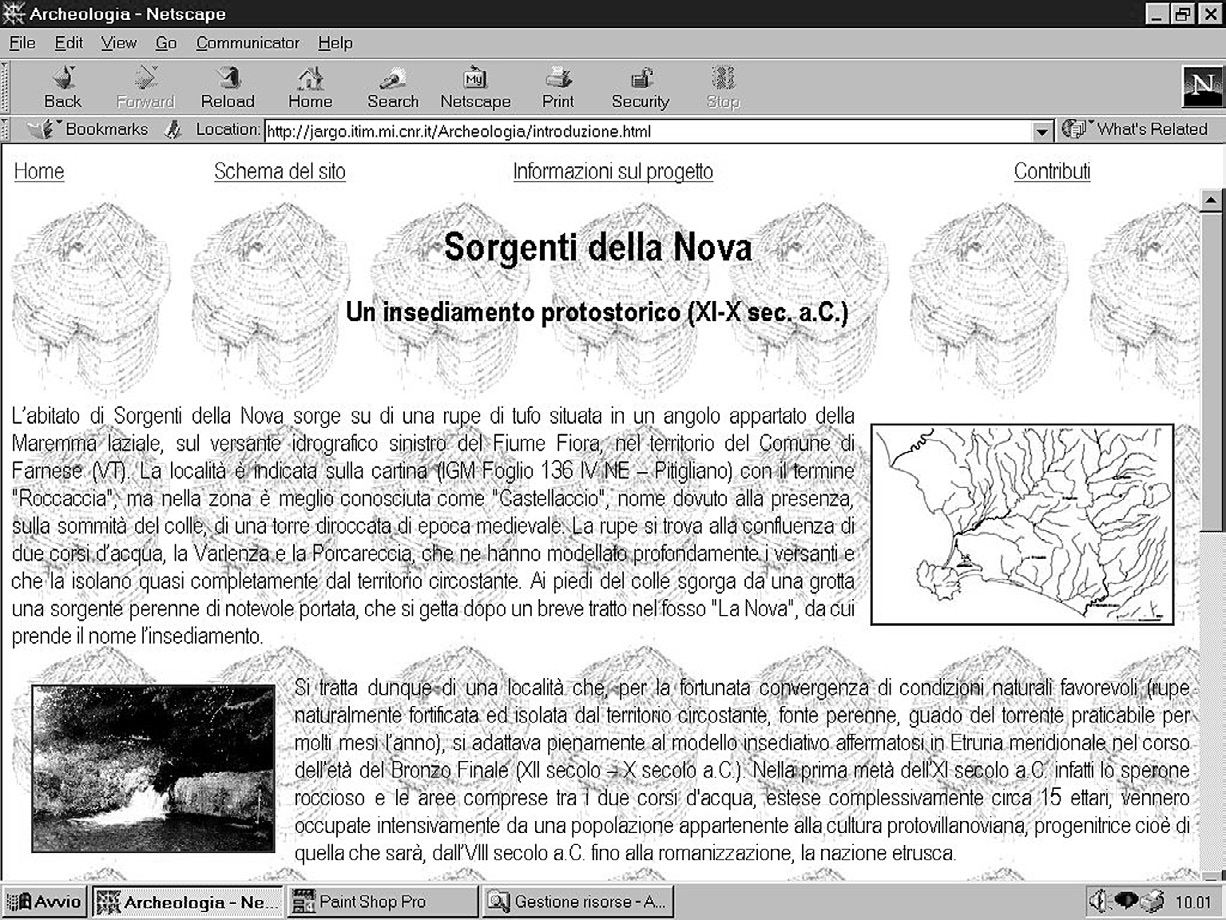 Fig. 2 – Mappa di navigazione del sito.