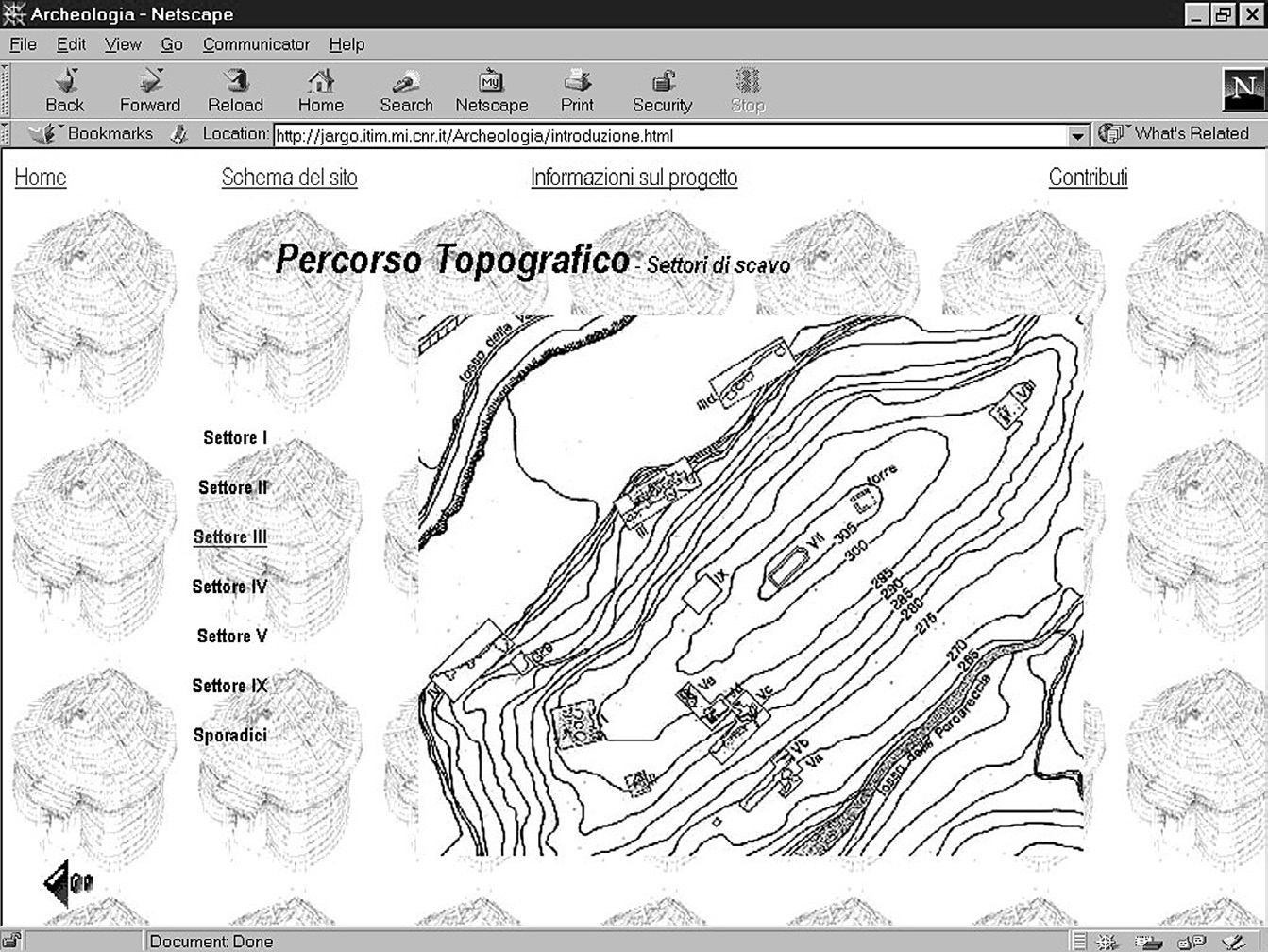 Fig. 6 – Percorso topografico: i settori di scavo.