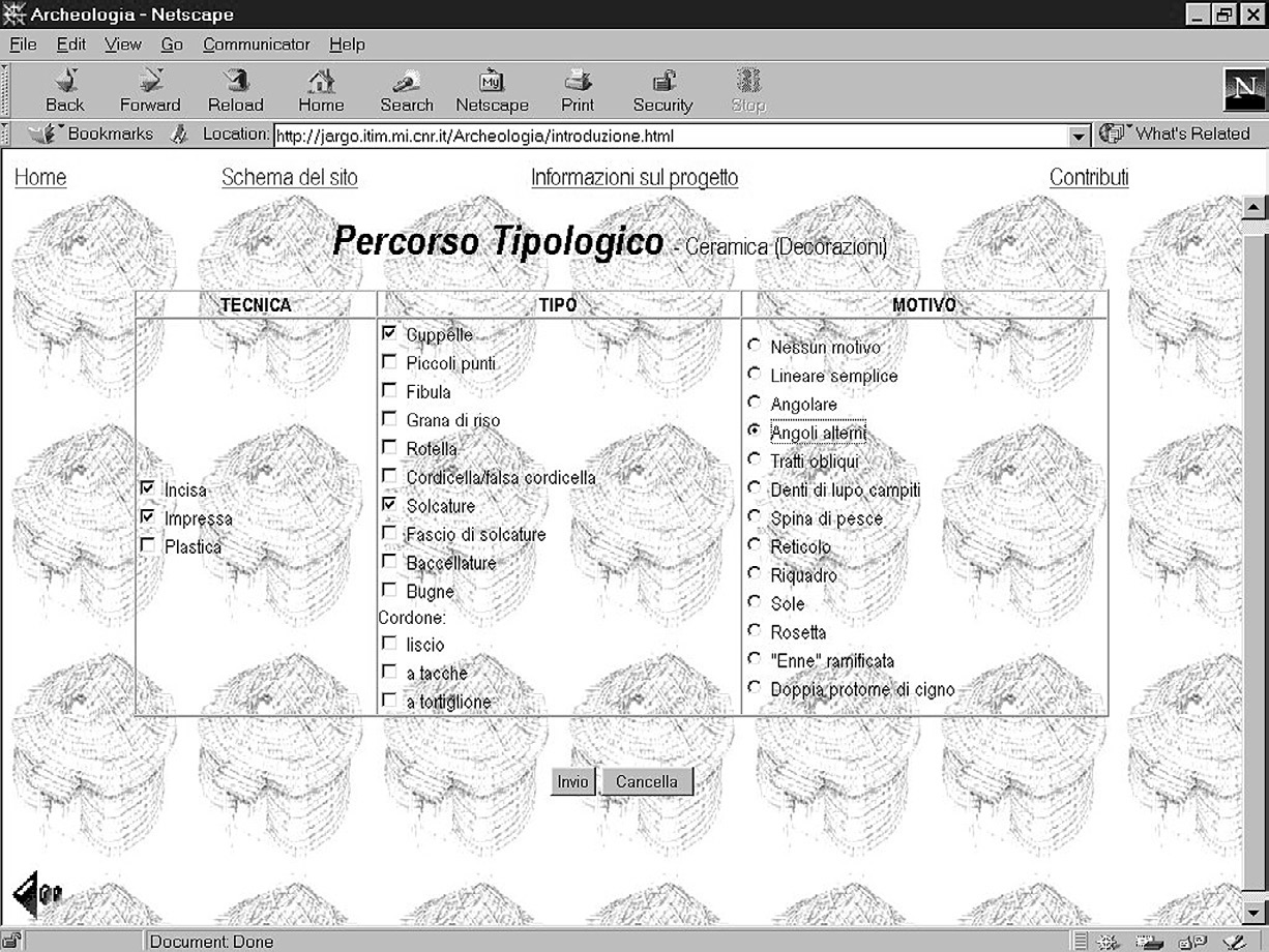 Fig. 11 – Percorso tipologico: le decorazioni presenti sul materiale ceramico.