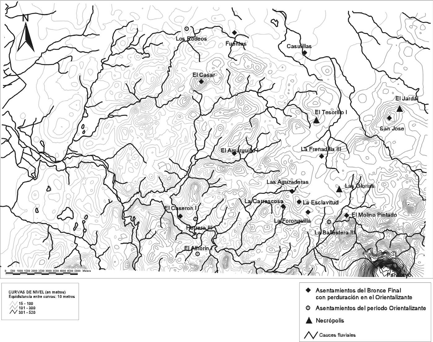 Fig. 9 – Yacimientos del Período Orientalizante.