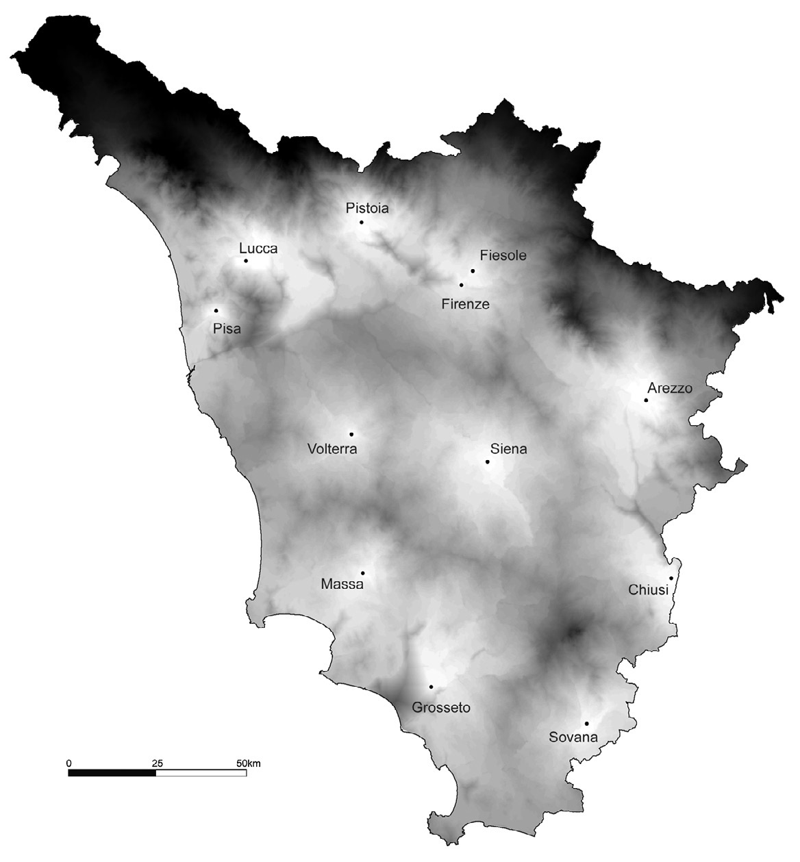 Fig. 3 – Il modello di distorsione spaziale riferito alle città medievali.