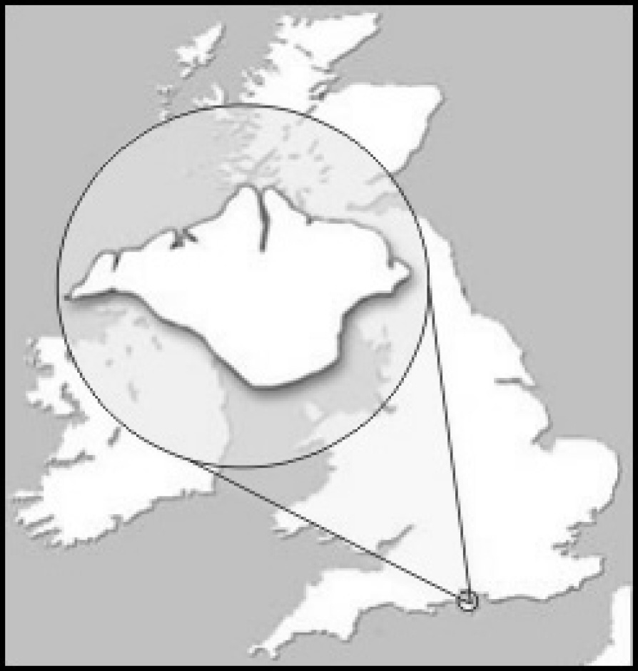 Fig. 1 – Geographical location of the Isle of Wight in the United Kingdom.