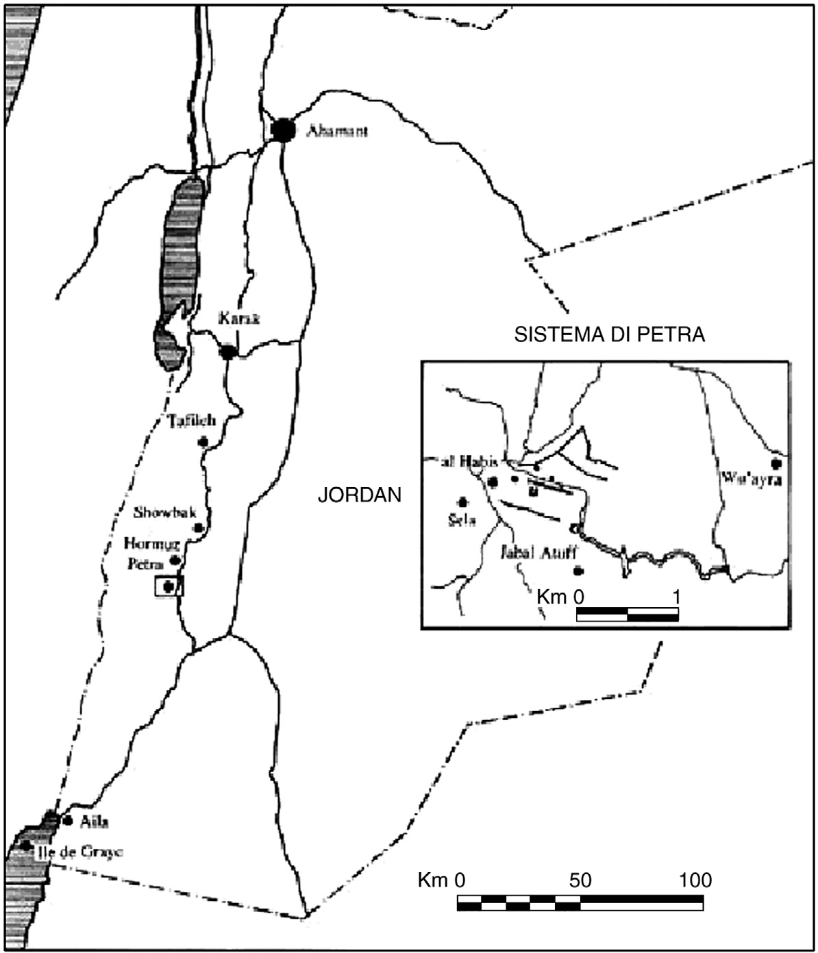 Fig. 5 – Petra (Giordania). Il sistema dell’incastellamento feudale.