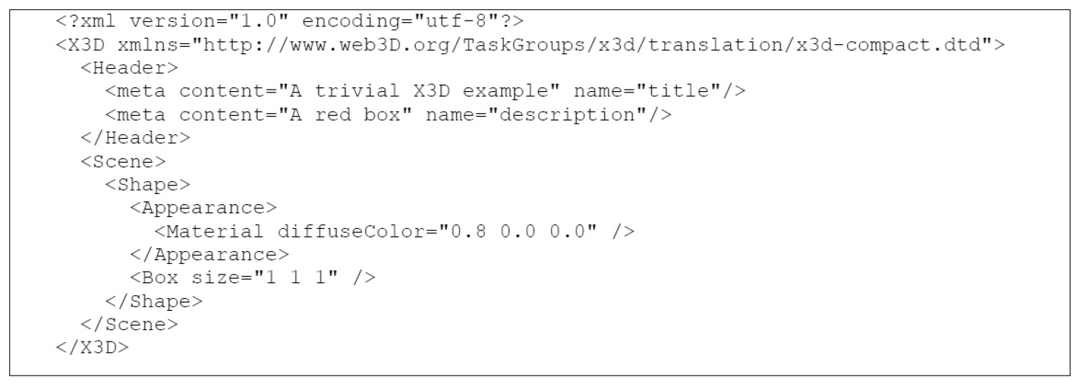 Fig. 7 – A VRML world corresponding to the content of the X3D document in Fig. 6.