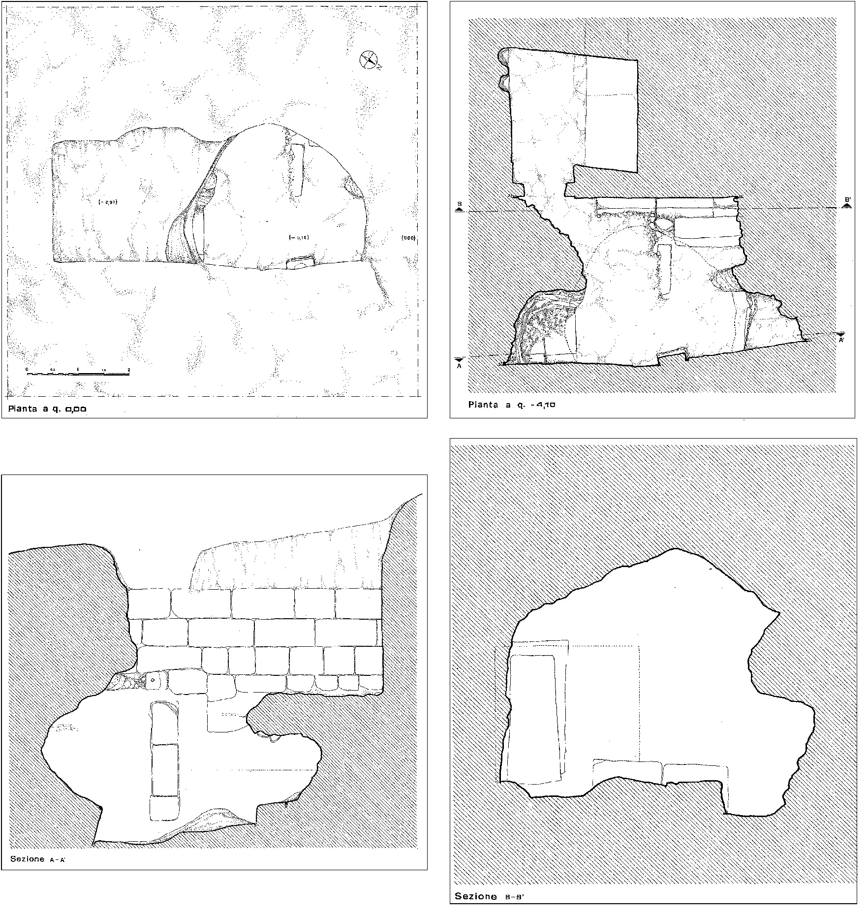 Fig. 7 – Restituzione grafica (parziale) del cavo con cisterna e cunicoli.