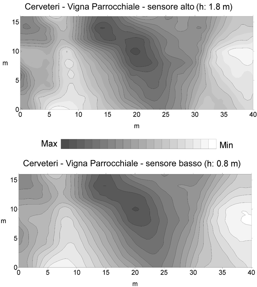 Fig. 11 – Contour map dei valori della intensità totale F del C.M.T.