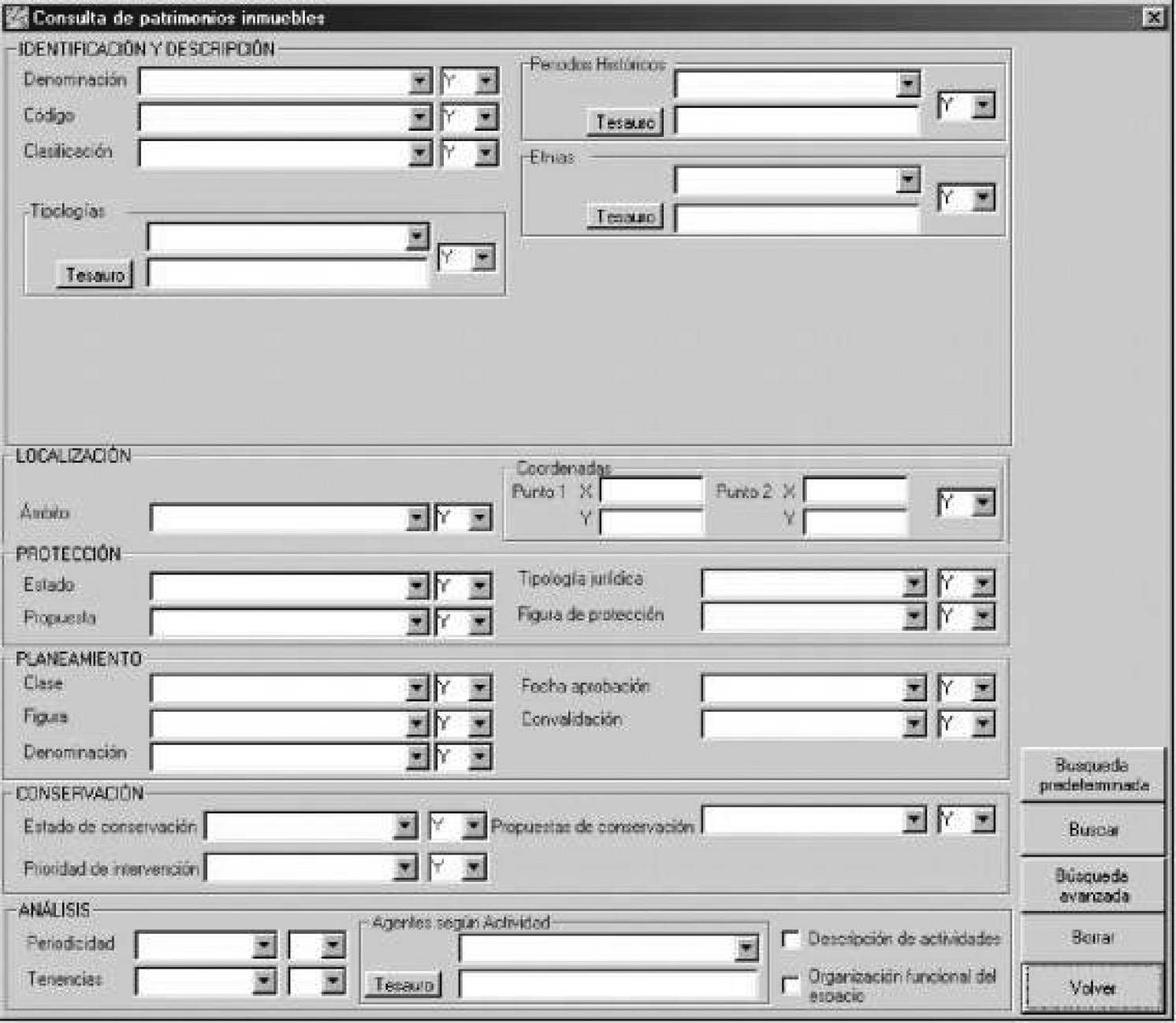 Fig. 1 – Database query for buildings and sites.