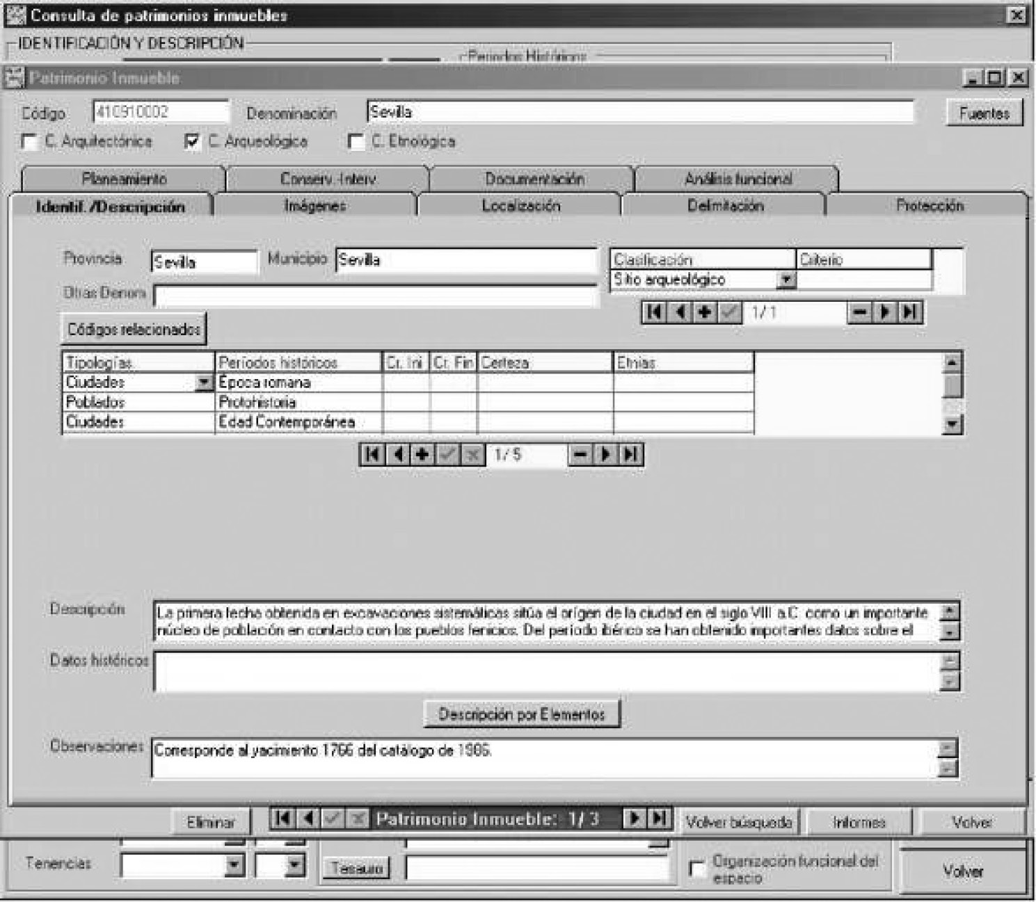 Fig. 4 – Search results for prehistoric settlements.