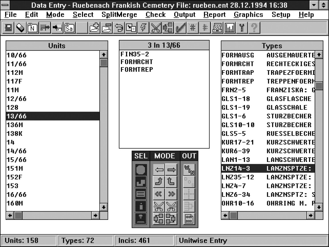 Fig. 2 – BASP: schermata del “Data Entry”. Esempio tratto dal tutorial del programma.