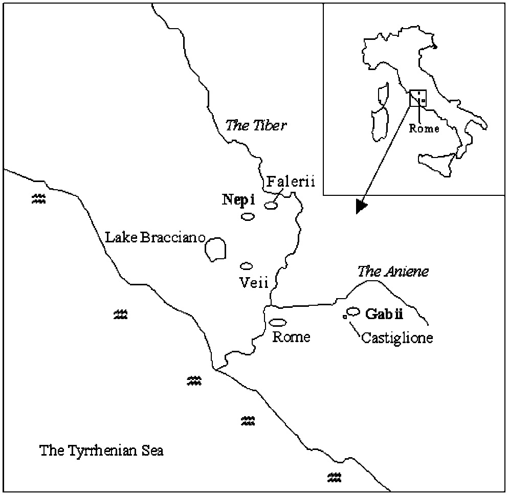 Fig. 1 – Nepi and Gabii in central Italy.