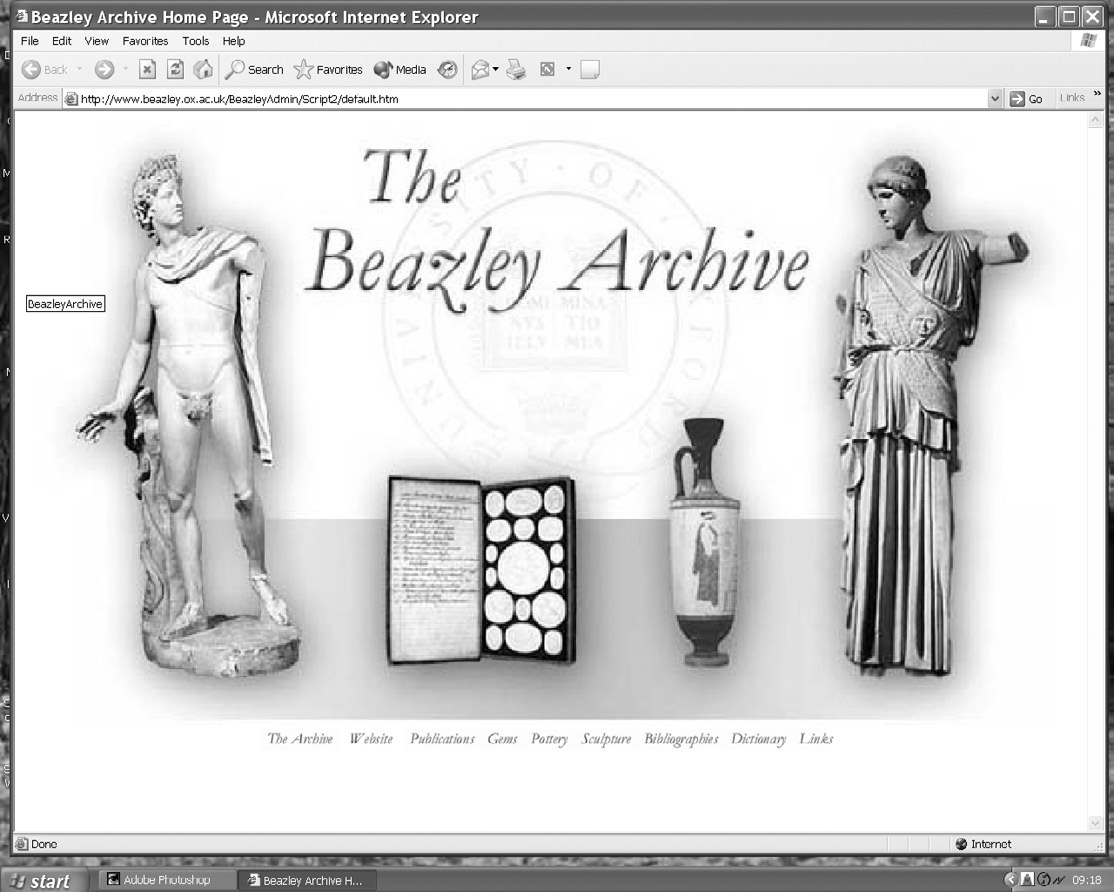 Fig. 1 – Beazley Archive Home Page.