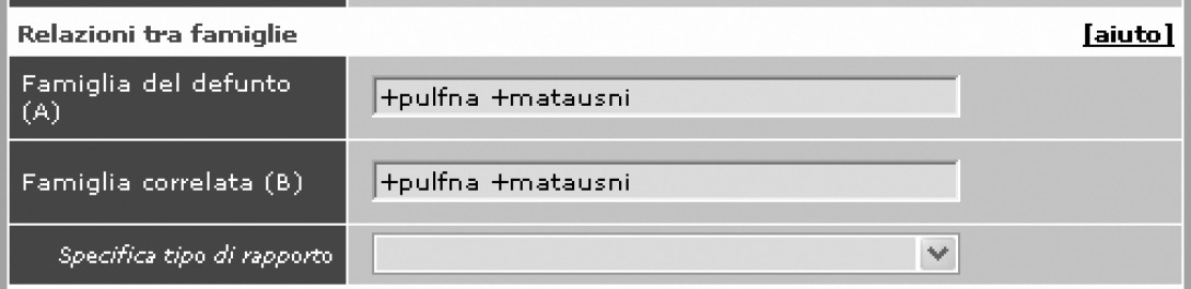 Fig. 13 – Esempio di ricerca generica su rapporti tra famiglie.