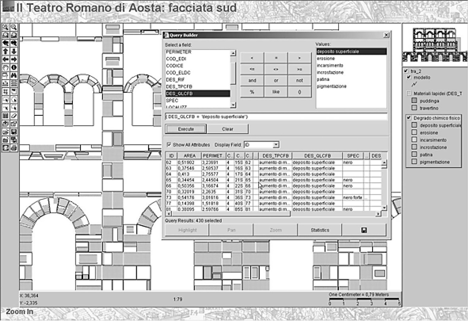 Fig. 4 – ARKIS-NET: utilizzo dello strumento Query Builder.