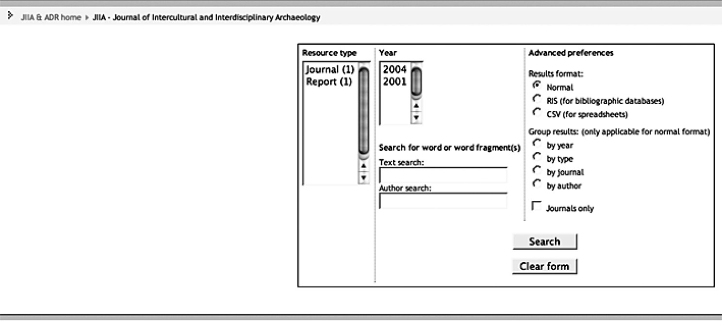 Fig. 1 – JIIA, versione 02, home page.