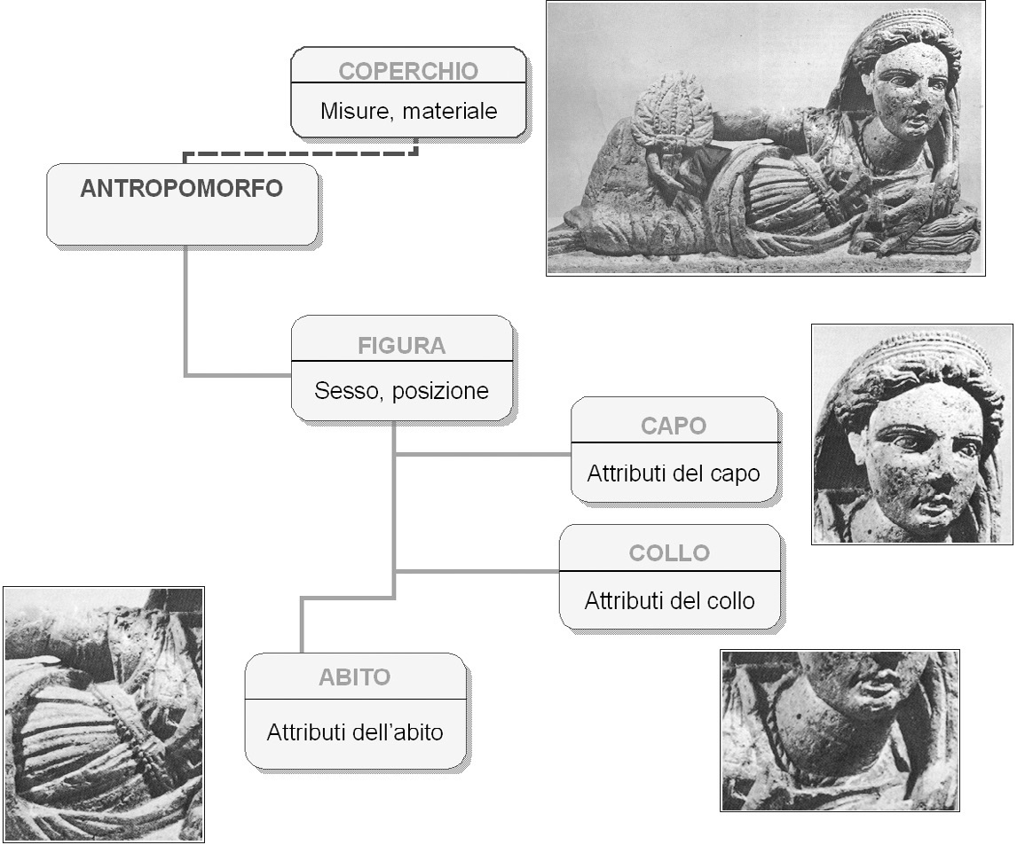 Fig. 11 – Attributi di alcune delle parti in cui è stata scomposta la figura del defunto.