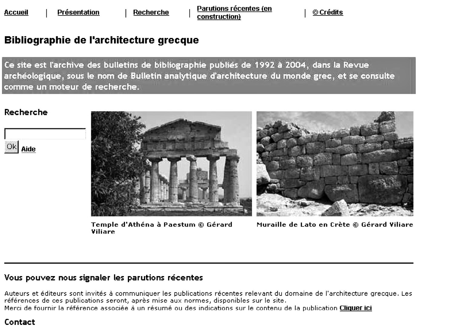 Fig. 2 – Page d’accueil du site web http://web.mae.u-paris10.fr/bullarchi/.