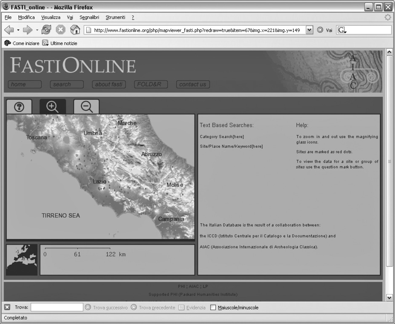 Fig. 7 – Fasti On Line (www.fastionline.org/). Banca dati sugli scavi archeologici basata sul progetto editoriale Fasti Archeologici.