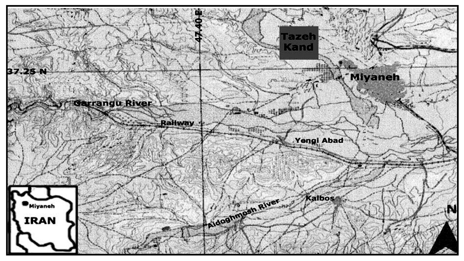 Fig. 1 – Map of study area in Northern Iran, location of survey project and sampled areas.