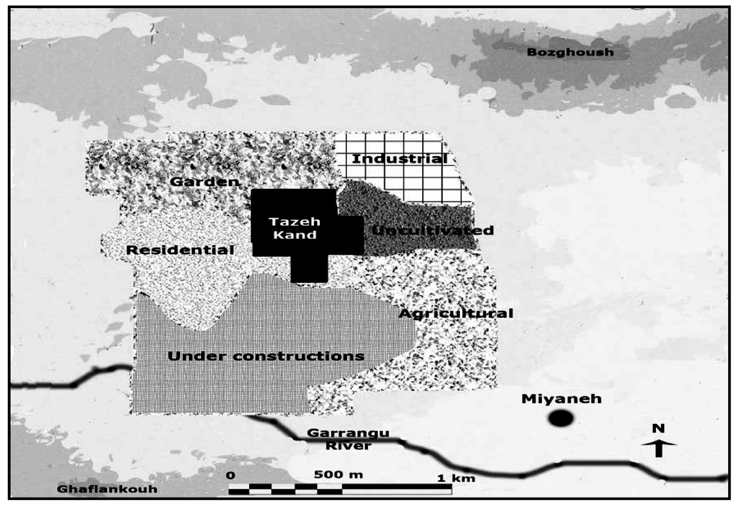 Fig. 2 – Graphical representation of sampled modern land use types in the study area.