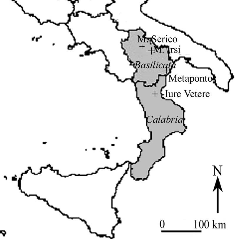 Fig. 12 – Ubicazione dei casi di studio nell’Italia meridionale.