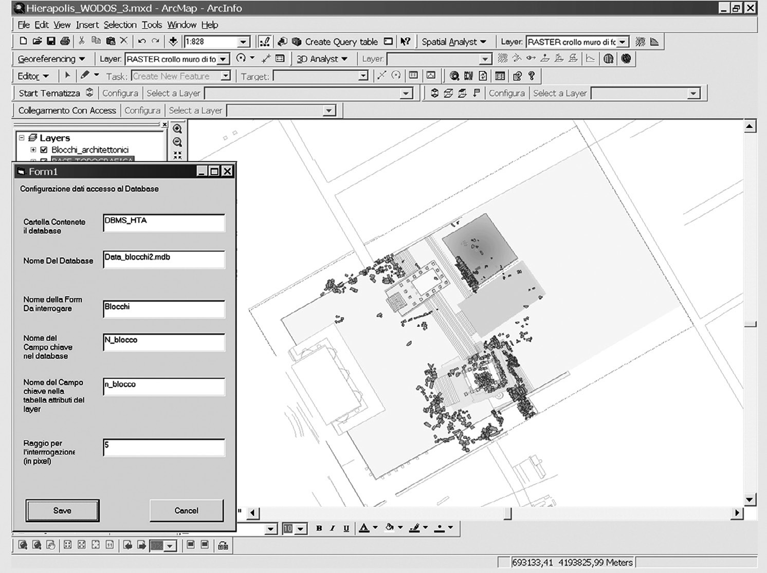 Fig. 11 – Applicazione Access per il censimento degli elementi architettonici.