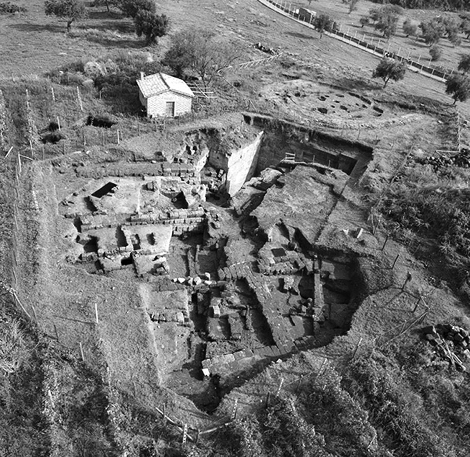 Fig. 1 – Cerveteri, pianoro urbano. Scavi nell’area della Vigna Parrocchiale.