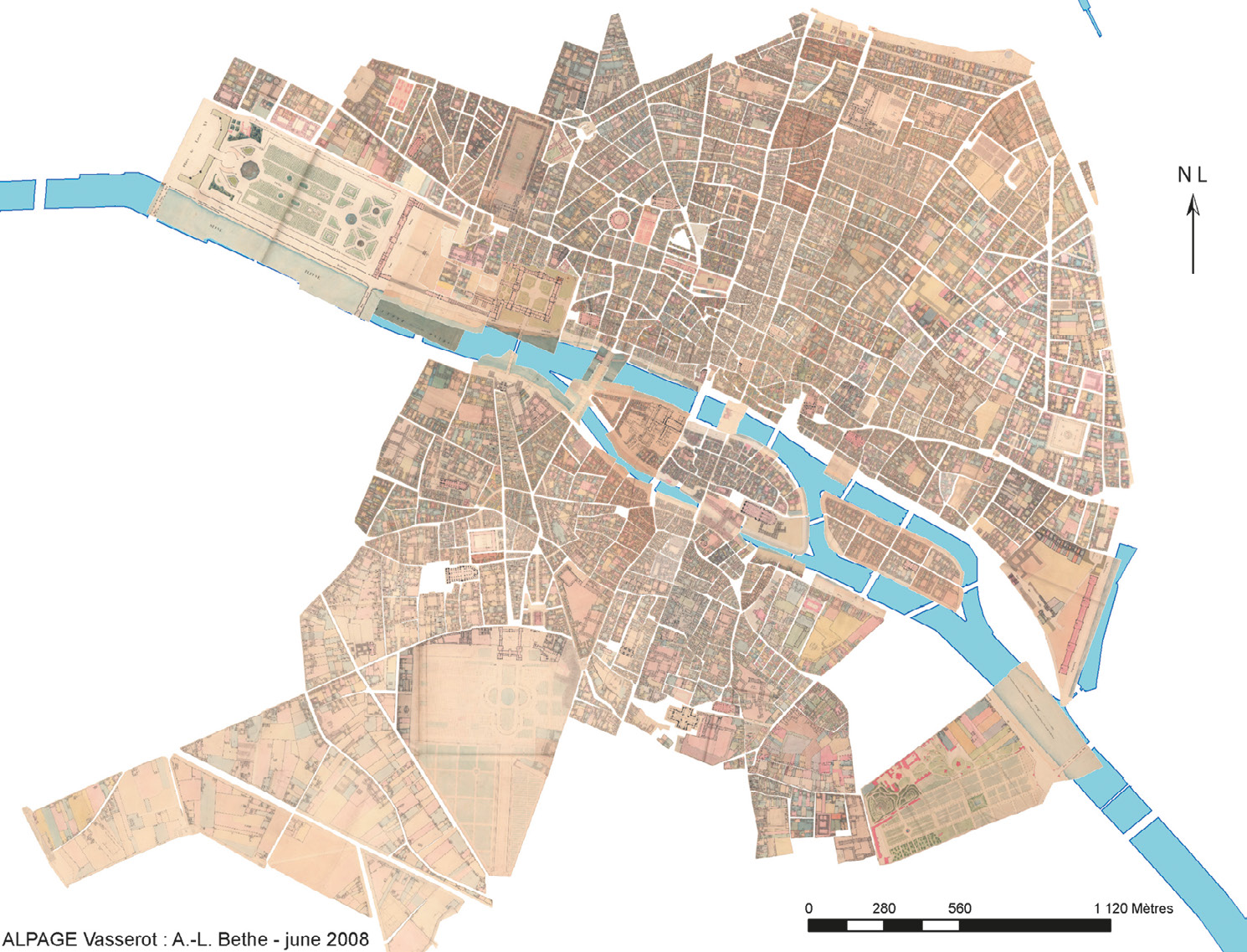 Fig. 3 – Advanced georeferencing of the Vasserot islets plans in June 2008.