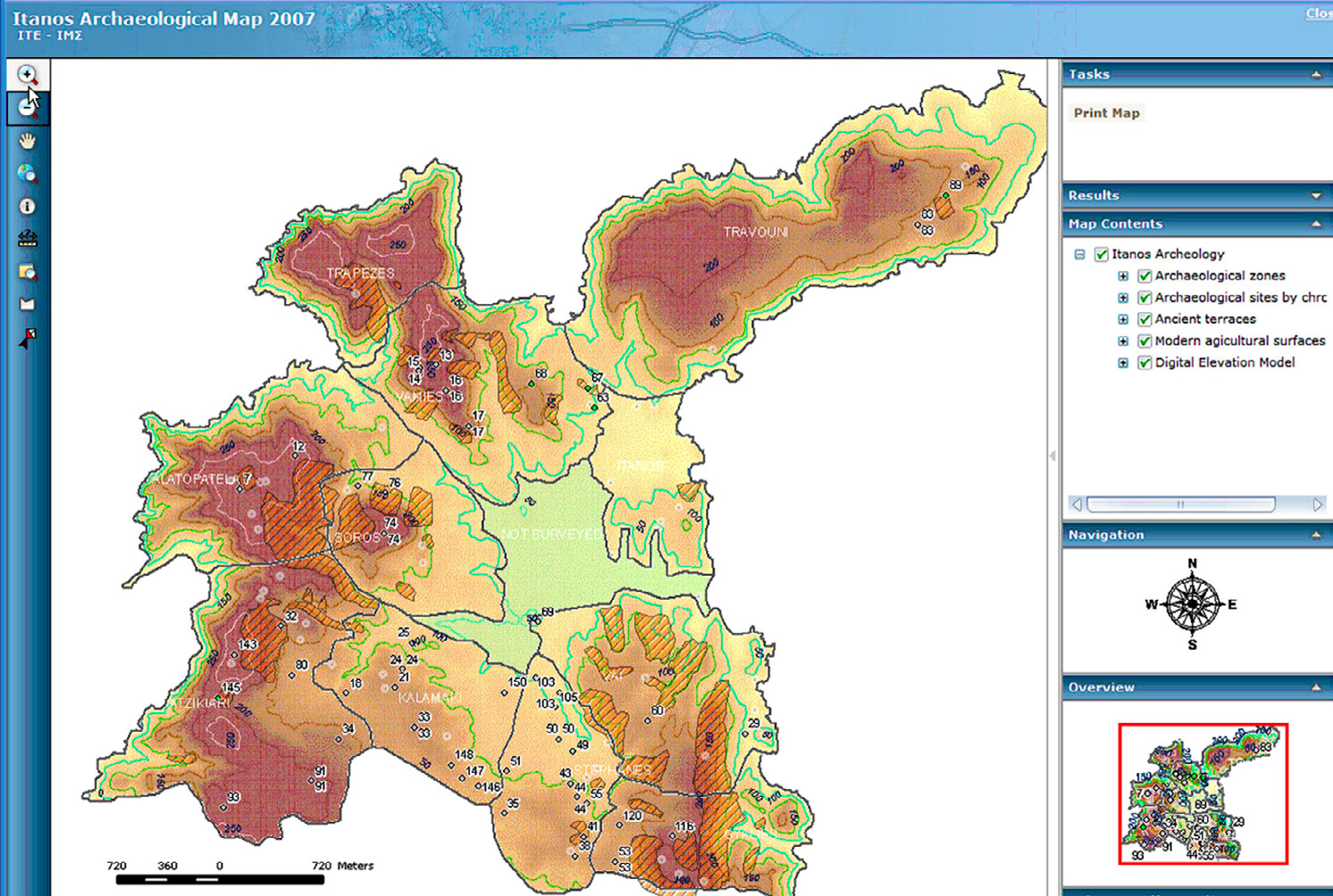 Fig. 6 – Environnement de navigation de l’application webGIS.