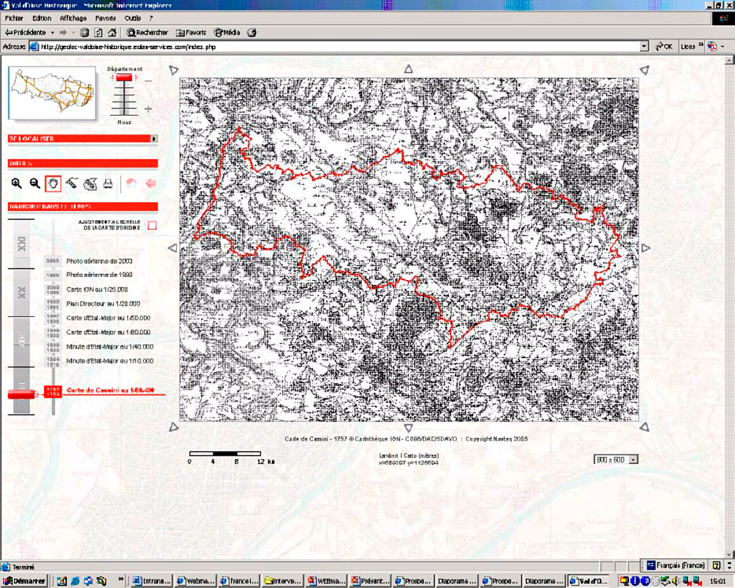 Fig. 4 – Par la mise à disposition d’une série de fonds documentaires historiques l’Atlas historique du Val-d’Oise permet aux internaute de disposer d’une information sur les différentes étapes de développement du territoire.