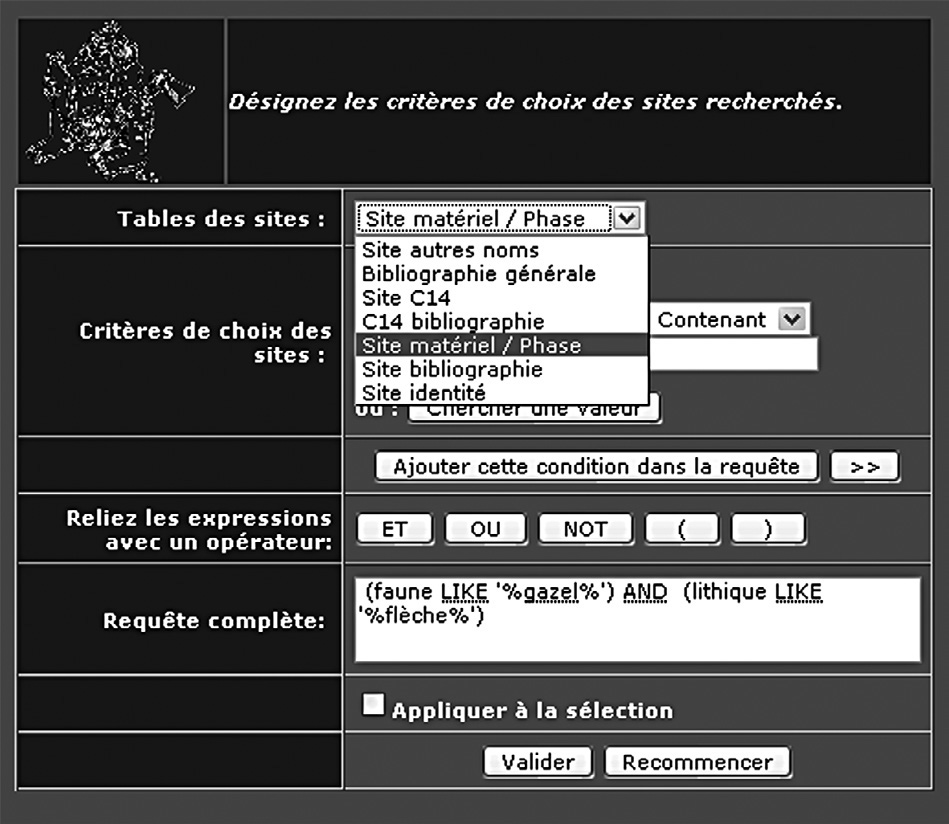 Fig. 7 – La fenêtre de recherches attributaires.